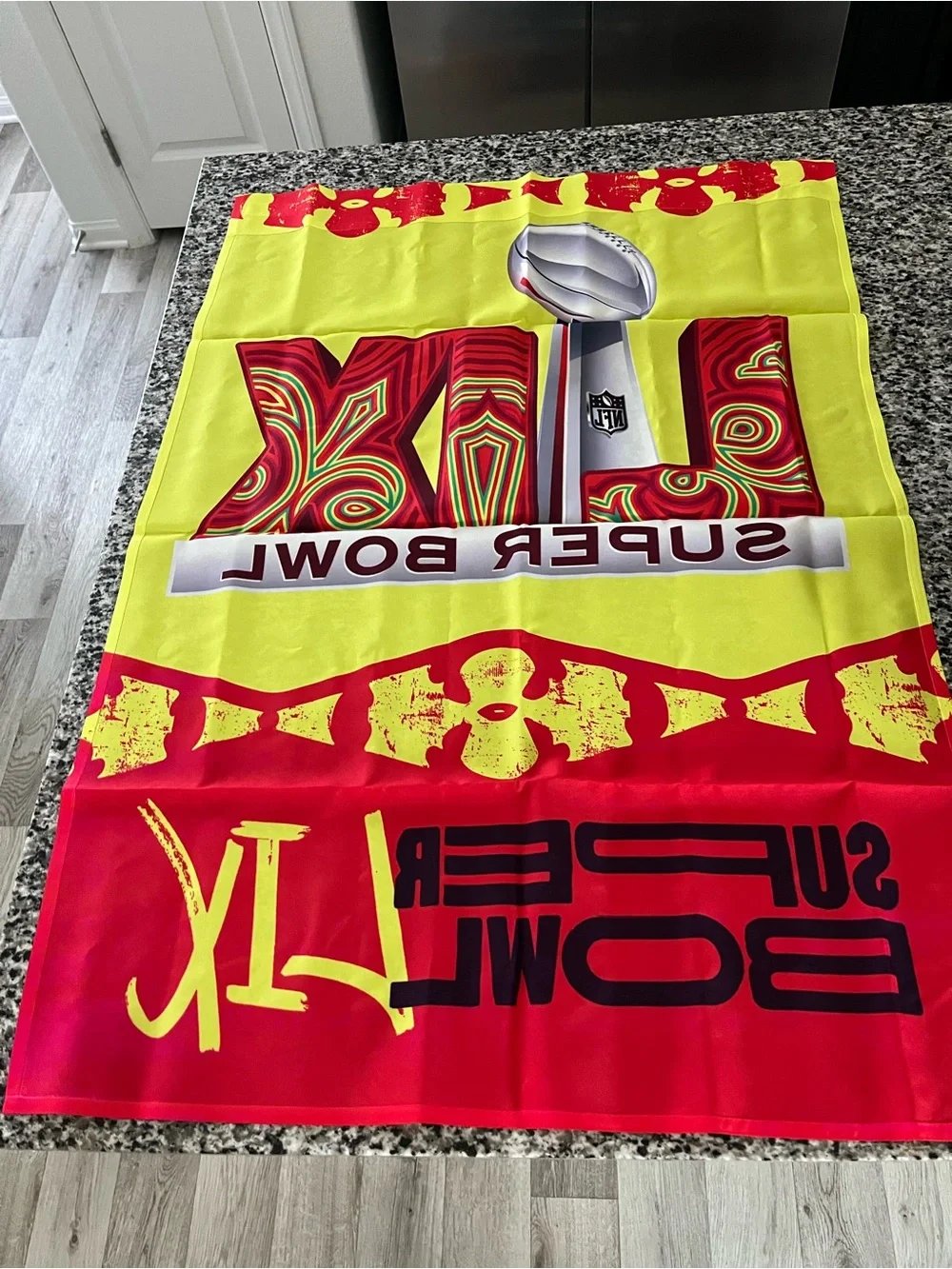 Super Bowl LIX Decorative Fan Flag - Red & Yellow